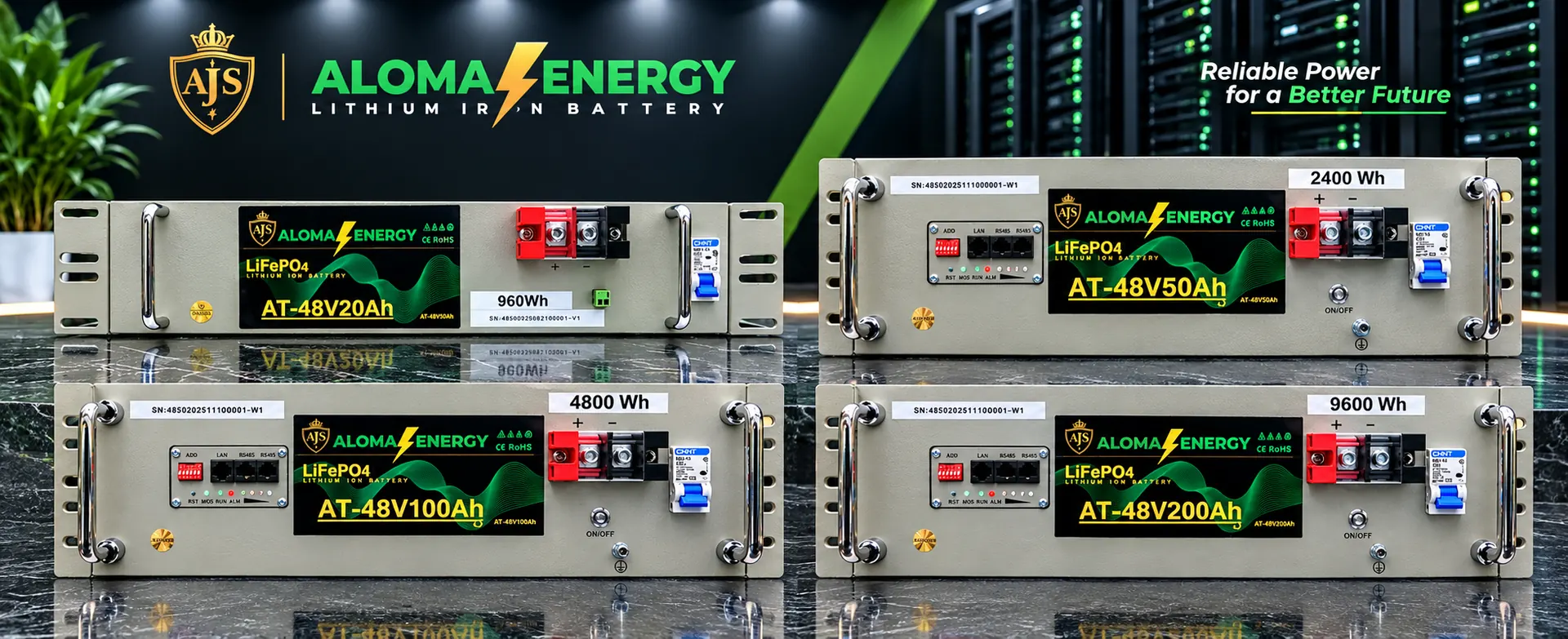 Aloma Energy – baterai lithium LiFePO4 AT-48V100Ah